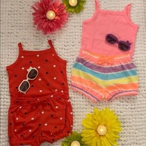 Baby girl summer short sets (6-9mos)NWOT